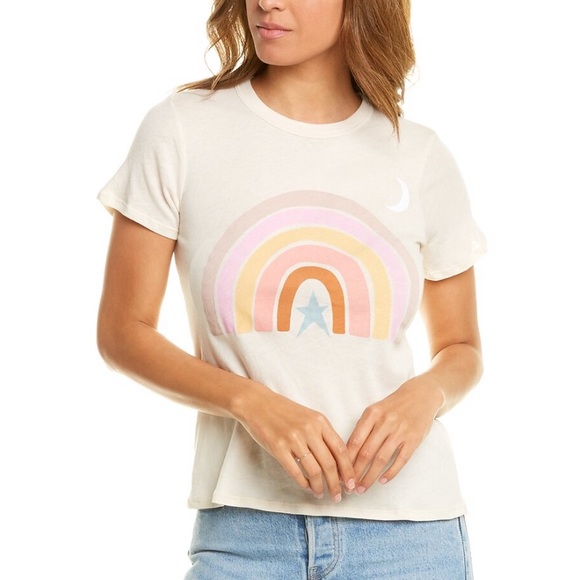 Chaser Tops - Chaser Pastel Rainbow Moonshine Tee NWT